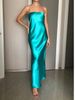 Women's Clothing Temperament Satin Evening Dress Suspenders Dress Dress Female_ecoleips.com