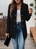 Autumn Winter European And American Women's Fashion New Cross-border Three-button Double-coat Jacket Blazer_ecoleips.com
