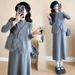 Autumn New Korean Fashion Loose Knitted Two-Piece Maternity Dress_ecoleips.com