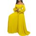 Women's Clothing New Fashion One Shoulder Ruffle Sleeve Solid Color Pleated Wide Leg Jumpsuit_ecoleips.com