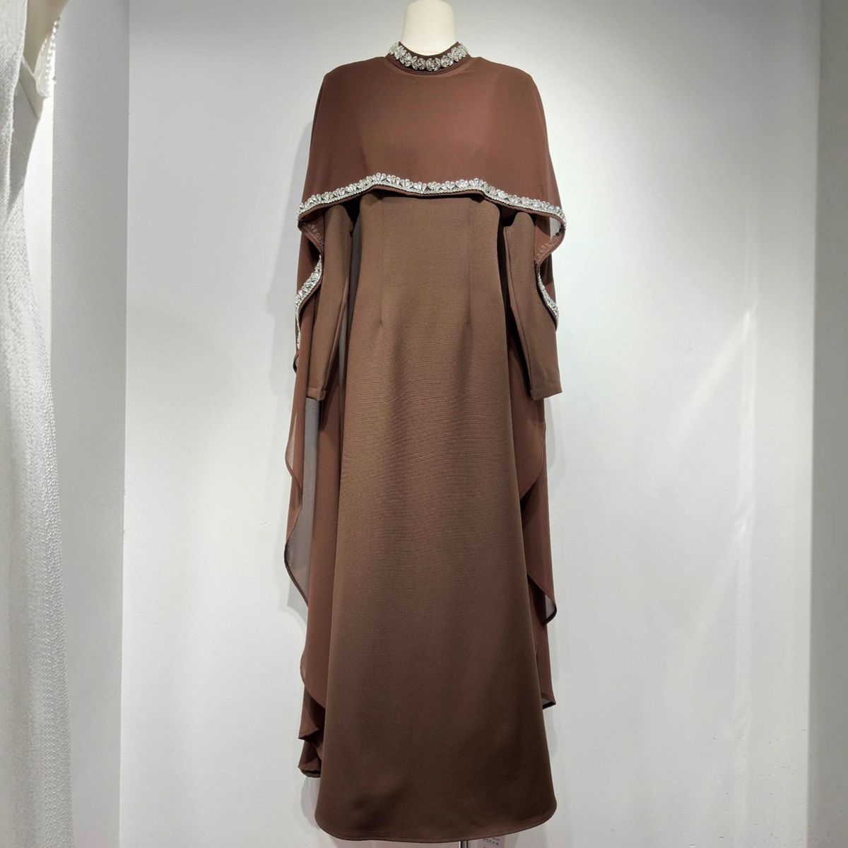 Cross-border Middle Eastern Clothing, Heavy-duty Rhinestone Embellished High-end Cape Robe, New Autumn Elegant_ecoleips.com