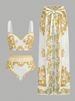 Women's Printed Bikini Set – Sexy Two-Piece Swimwear With Cover-Up – Quick-Dry & Adjustable – S/M/L/XL_ecoleips.com