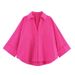 Aria Basics Aria Basics Z Cross-Border 2025 New European And American Style Fashion Women's Wide-Sleeve Poplin Casual Long-Sleeve Shirt Trendy_ecoleips.com