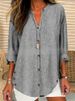 Women's Clothing Autumn And Winter New Casual Fashion Button Striped Long Sleeved Solid Color Shirt_ecoleips.com