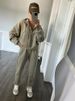 Women's Clothing Suit High Grade Zipper Solid Color Long Sleeve Hooded Sweater High Waist Straight Sports Casual Pants Women_ecoleips.com