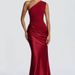 Elegant Sleeveless Bodycon Midi Dress For Women, Solid Color Slim Fit Stretch Satin Slip Dress With Long Sleeves, U-Neck Fish Tail Hem Party_ecoleips.com