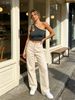Women One Shoulder Cutout Ribbed Crop Tank Top, Asymmetric Sleeveless Slim Fit Y2K Streetwear Going Out Vest_ecoleips.com