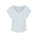 American Spice Girl Solid Color Simple V-Neck T-Shirt Women's 2026 Summer New Short Slim Versatile Pullover_ecoleips.com
