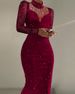 Women's Clothing Mesh Stitching Hot Diamond Dress_ecoleips.com