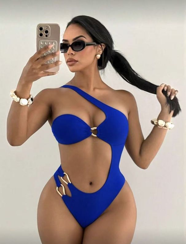 Women's Clothing One Piece Strapless Bikini Solid Color Sexy Backless Swimsuit Clothing_ecoleips.com