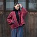 girl 2021 Autumn Winter New Women's Coat Artistic Retro Button Padded Top Linen Short Cotton Jacket_ecoleips.com