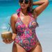 Aria Basics 2026 European And American Foreign Trade Cross-border New Large Size Plus-size One-piece Printed V-neck Backless Sexy_ecoleips.com