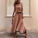Women's Clothing Spring And Autumn Long Sleeved Irregular Solid Color Skirt Two Piece Set_ecoleips.com