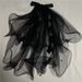 Elegant Pearl-Trimmed Black Veil For Photography, Halloween, And Bridal Styling – Multi-Layered Design With Soft Tulle Fabric_ecoleips.com