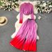 Women's Clothing Royal sister light luxury high end long sleeved pleated printed tops women's casual two piece set loose drape pleated wide leg pants_ecoleips.com
