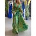 Women's Clothing New Sexy Deep V Printed Beach Dress_ecoleips.com