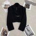 Women's Clothing Black Suit Jacket For Women Casual High End One Button Versatile Short Top_ecoleips.com