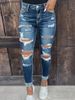 Distressed Skinny Jeans For Women – High-Stretch Denim With Ripped Details (S-4XL, Dark Blue, Punk & Streetwear Style)_ecoleips.com