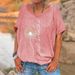 Women's Loose V-Neck Short Sleeve T-Shirt Spring Fashion Cartoon Digital Print Top Breathable Polyester Casual Tee_ecoleips.com