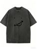 Relaxed Oversized Summer T-Shirt, Washed Look Crew Neck Top For Comfortable Daily And Outdoor Wear_ecoleips.com