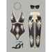 Women's Clothing Retro High-End Embroidered Two Piece Swimsuit Set Deep V Neck Push Up Slimming For Beach Vacations Women's Clothing Swimwear_ecoleips.com