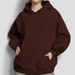 Voya Women's Fashion Sports Loose Long Sleeved Hooded Sweatshirt With Multiple Colors To Choose From_ecoleips.com