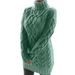 Women’s Chunky Knit Turtleneck Sweater Dress – Oversized Cable Stitch, Double-Layered Collar, Warm & Stylish (S-3XL, 4 Colors)_ecoleips.com