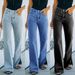 Women's Clothing Washed Slit Internet Celebrity Strict Mid Waist Temperament Wish Denim Trousers Casual Pants_ecoleips.com