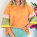 Women's Clothing Summer Loose Casual Cotton Color Matching Round Neck Short Sleeved T Shirt_ecoleips.com