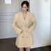 2025 Winter New Style Double-Breasted Mid-Length Tweed Coat With Suit Collar In Purple_ecoleips.com