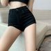 European And American Style Girl Jeans For Women, Summer Thin Hot Pants, A-line Shorts, High-waisted, Slimming, With_ecoleips.com