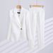 Women's Clothing Pants Set White Suit Jacket Suit Fashion Business Dress Female Beautician Work Clothes Fashion_ecoleips.com