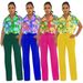 Voya Voya Women's European American Fashion Women's Clothing Wholesale Summer New Printed Shirt And Straight 2-Piece Set_ecoleips.com