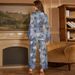 Women’s Clothing New Silk Pajamas Autumn Women's Long Sleeved Suit Stylish Color Ice Silk Home Two Piece Pajamas_ecoleips.com