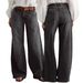 Women's Stretch mid Rise Wide Leg Jeans Casual Solid Color Straight Leg Denim for Spring/Autumn Summer Export to Europe And America_ecoleips.com