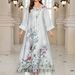 Women's Clothing Muslim Robe Printed Beaded Diamond Long Skirt Dress_ecoleips.com