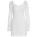 New Arrival Women's Dress Sexy Square Collar Lace Long Sleeve Slim Waist Hip Wrap Bodycon Dress For Fashion Ladies_ecoleips.com