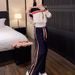 Women's Clothing Casual Sports Suit For Women Spring And Autumn New Small Long Sleeved Hooded Sweatshirt High Waist Wide Leg Pants Two Piece Suit _ecoleips.com
