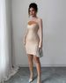 Elegant Long-Sleeve Bodycon Dress – Stretchy Sequin Midi Dress In Champagne (S-XL, Wrinkle-Free Polyester, Round Neck & Slim Fit)_ecoleips.com