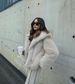 Spring Faux Fur Jacket – Oversized Lapel Coat In Classic Neutrals, Streetwear Chic For Bold Women_ecoleips.com