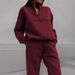 Premium Fleece Tracksuit Set For Women - Thickened Long-Sleeve Hoodie & Jogger Pants (XXXL Plus Size, 7 Elegant Colors, 680GSM Poly-Spandex Blend)_ecoleips.com