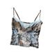 Aria Basics Aria Basics 2023 New European And American Hot Girl Sexy Slim Fit Backless Camisole Printed Y2K Semi-Transparent Inner Top For Women_ecoleips.com