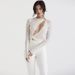 2026 European And American Strap Hollow Long Sleeve Slim-Fit Women's Top, Waist-Cinching, Slimming, Sexy Lace_ecoleips.com