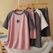 European Fashion Casual Sportswear Suits For Women Summer New Style Slim Loose Short Sleeved Shorts Two Piece Suit_ecoleips.com