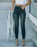 Women’s Clothing autumn and winter new style street trendy ordinary washed black frayed hem jeans for women_ecoleips.com