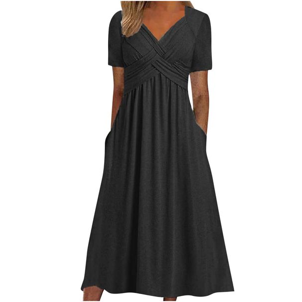 Summer Short-Sleeved Women's Dress, A Personalized Dress For Women_ecoleips.com