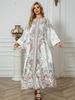 Women's Clothing Middle East Muslim Women's Robe Printed Diamond Beaded Arabic Dress_ecoleips.com