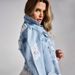 Women's Clothing Button Washed Hole Raw Edge Fashionable Women's Denim Top_ecoleips.com