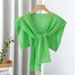 Women's Clothing Fashionable And Versatile Knitted Knotted Outer Wear Knitted Shawl Female New Air Conditioned Room Shoulder Guard Waistcoat_ecoleips.com