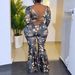 Plus Size Floral Print Jumpsuit For Women – Stylish Backless Bell Bottom Romper With Long Sleeves, Comfortable & Fashionable Outfit For Casual Wear_ecoleips.com